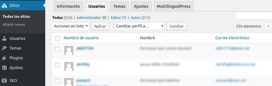 Añadir usuario en multisite de WordPress